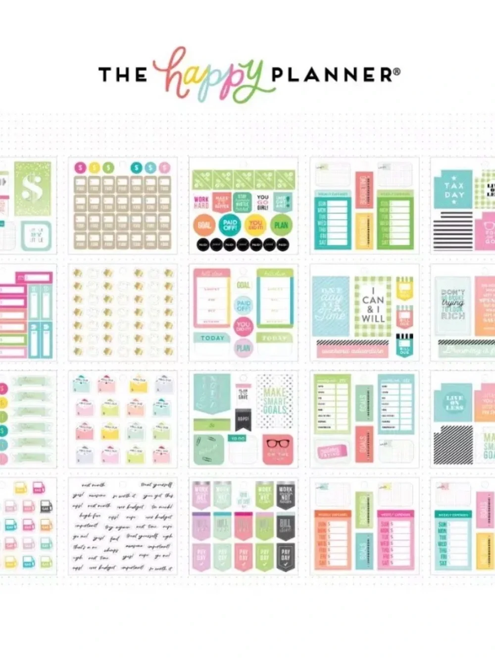 The Happy Planner Budget Sticky Notes & Stickers - Mint Green